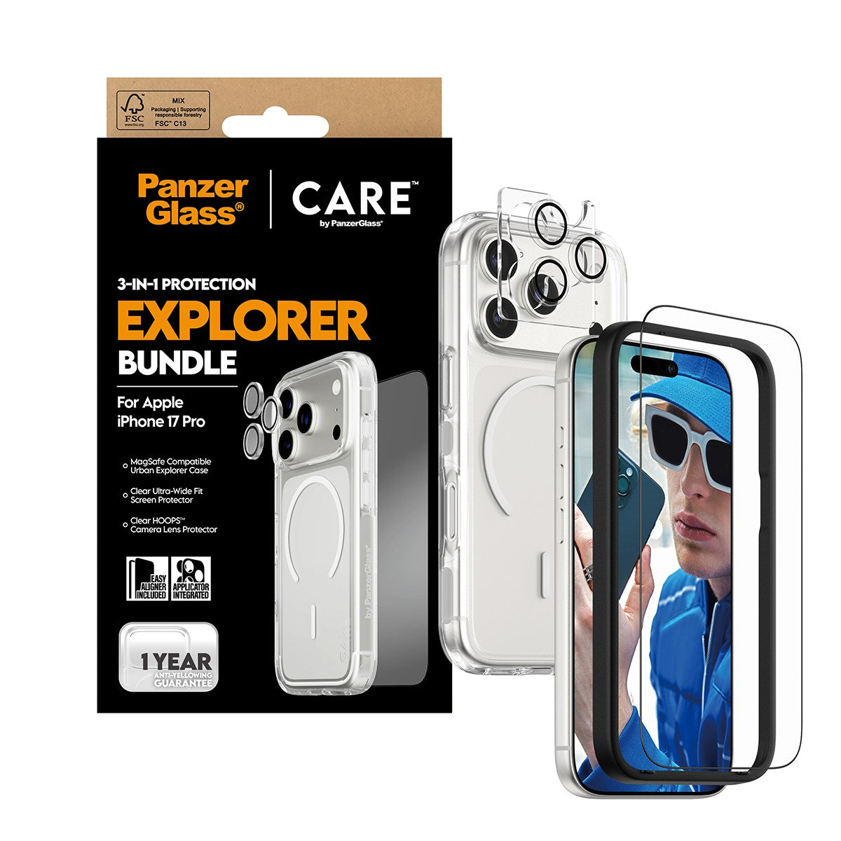 PanzerGlass® | CARE™ by PanzerGlass® 3-in-1 Bundle iPhone 17 Pro